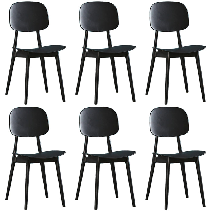 Plastic Scandinavian Dining Room Chair Matte Finish Open Back Dining Side Chair