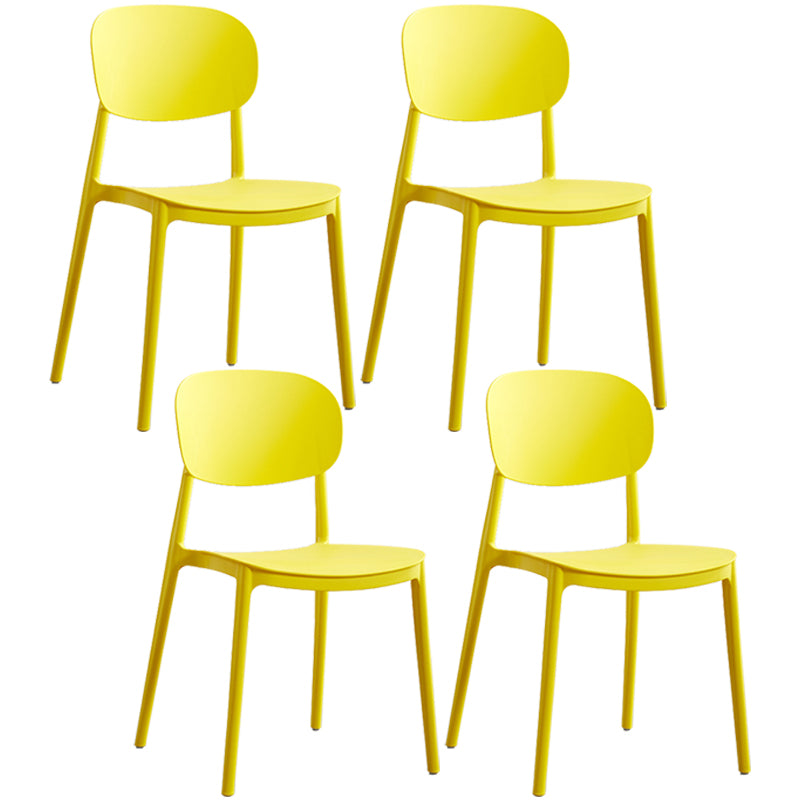 Plastic Scandinavian Dining Room Chair Matte Finish Open Back Dining Side Chair