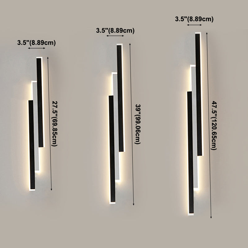 3 leichte lineare Wandleuchten moderne Wandleuchte Metallwandleuchten in Schwarz und Weiß