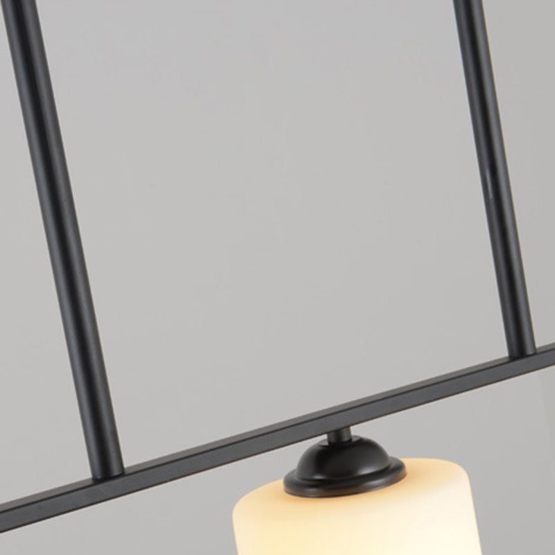 Modern Style Cylinder Chandelier Light Glass 3 Lights Hanging Ceiling Light