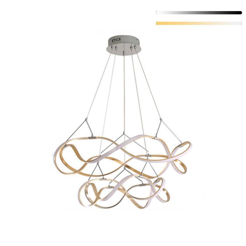 Multi Lights Aluminum Chandelier Lighting Fixtures Modern Style Multi-Tier Pendant Light