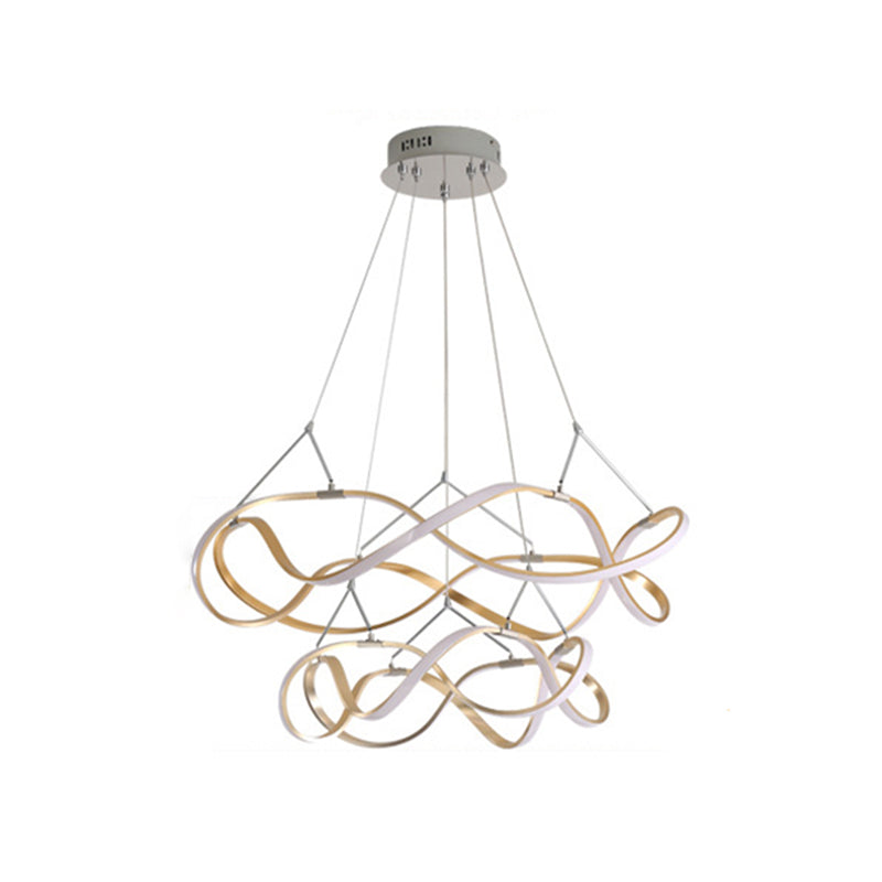 Multi Lights Aluminum Chandelier Lighting Fixtures Modern Style Multi-Tier Pendant Light