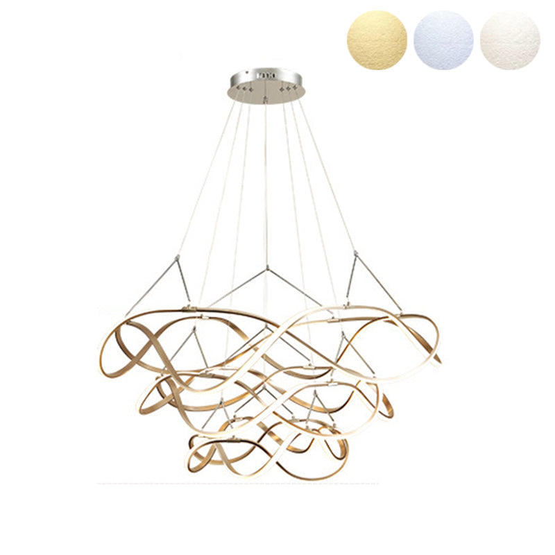 Multi Lights Aluminum Chandelier Lighting Fixtures Modern Style Multi-Tier Pendant Light