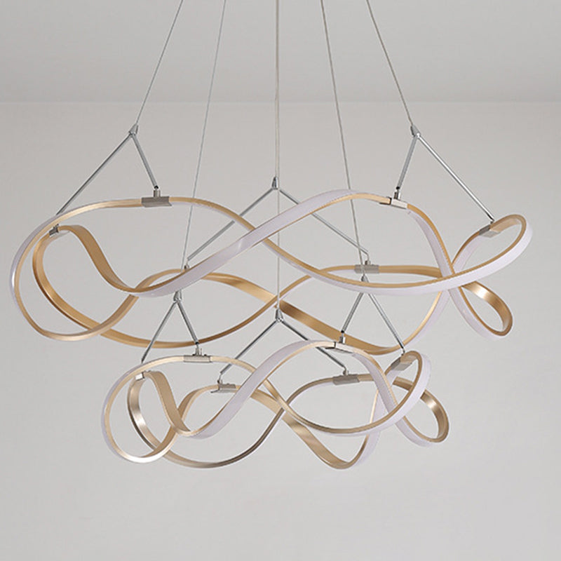 Multi Lights Aluminum Chandelier Lighting Fixtures Modern Style Multi-Tier Pendant Light