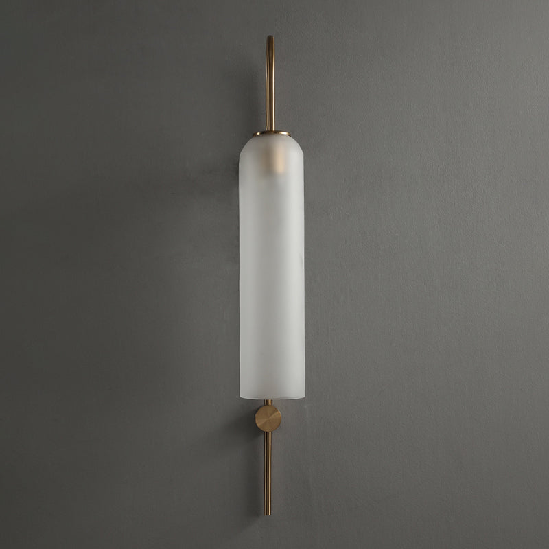 Stainless-Steel Indoor Wall Lamp in Modern Artistic Style Glass Cylindroid Wall Light
