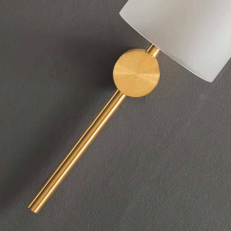 Stainless-Steel Indoor Wall Lamp in Modern Artistic Style Glass Cylindroid Wall Light