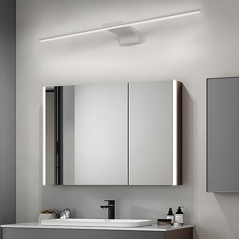 Acconde da muro di tonalità lineare a 1 luce moderna moderna illuminazione da parete specchio in stile semplice in bianco