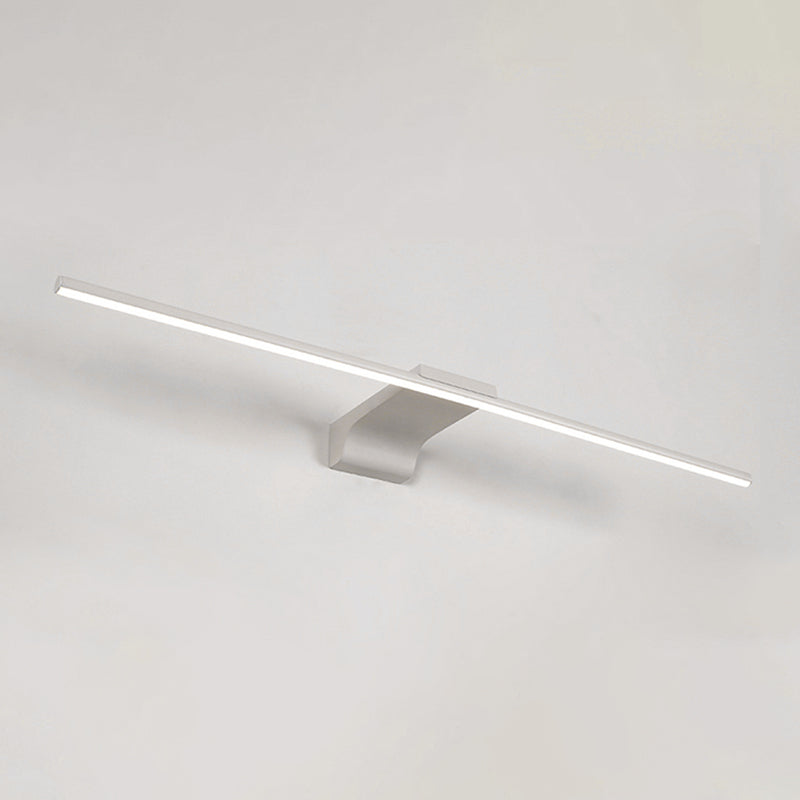 Acconde da muro di tonalità lineare a 1 luce moderna moderna illuminazione da parete specchio in stile semplice in bianco