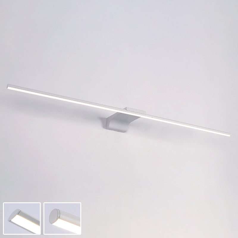 Acconde da muro di tonalità lineare a 1 luce moderna moderna illuminazione da parete specchio in stile semplice in bianco