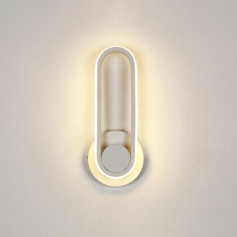 Acrylic Oval LED Wall Sconce in Modern Concise Style Aluminium Rotatable Wall Lamp for Bedroom