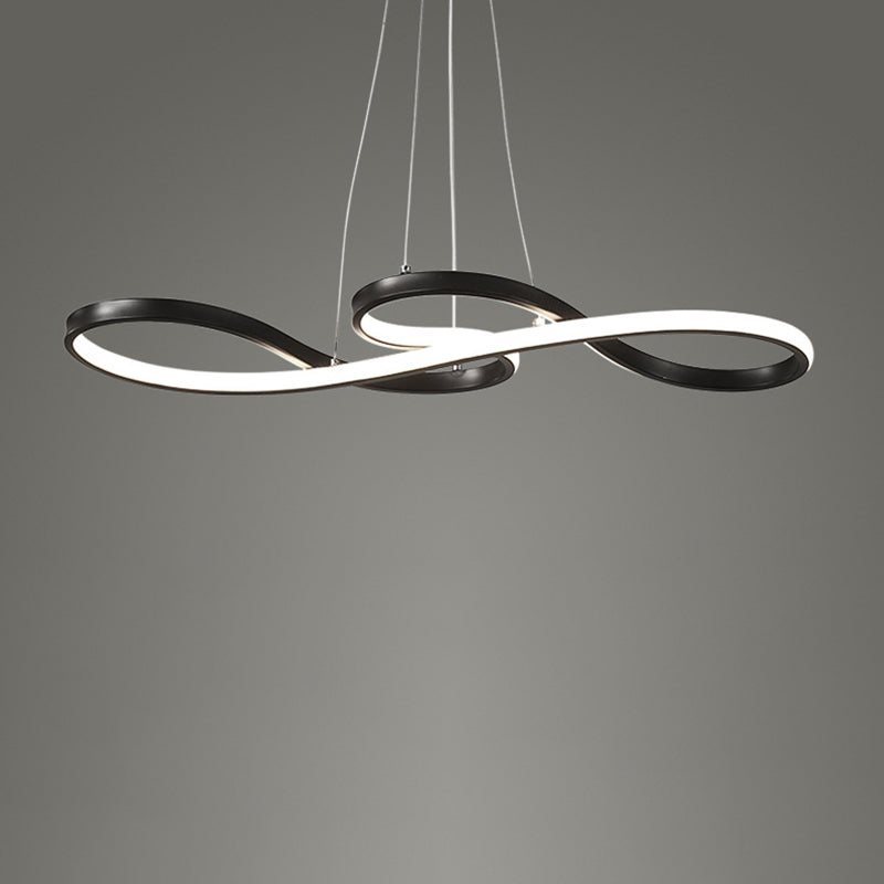 1-Light Aluminum Pendant Chandelier Modern Style Twisting Suspension Pendant Light