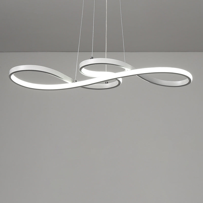 1-Light Aluminum Pendant Chandelier Modern Style Twisting Suspension Pendant Light