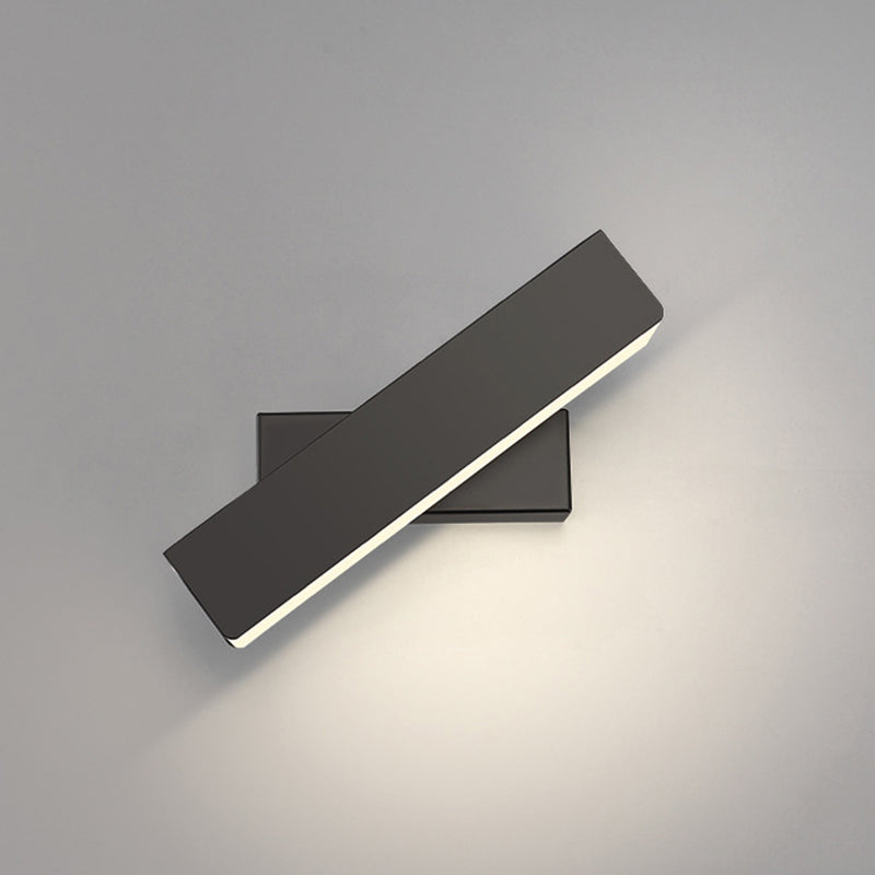 Lampada a parete a LED in ferro laccata in stile moderno rettangolare a parete rotabile per camera da letto