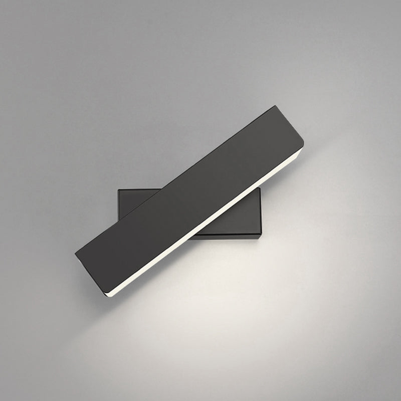 Lampada a parete a LED in ferro laccata in stile moderno rettangolare a parete rotabile per camera da letto