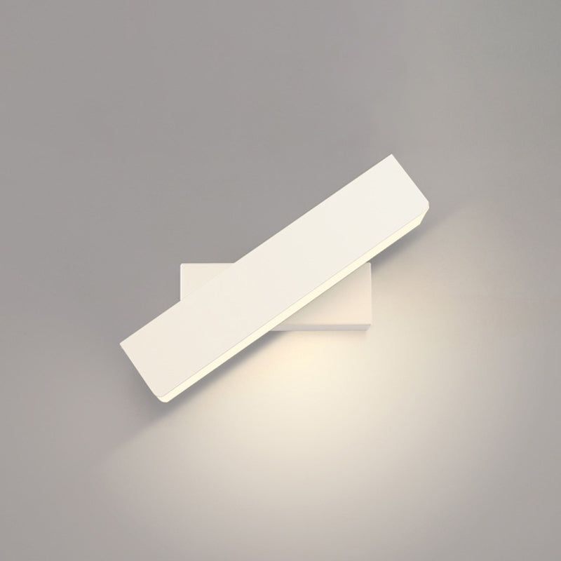 Lampada a parete a LED in ferro laccata in stile moderno rettangolare a parete rotabile per camera da letto