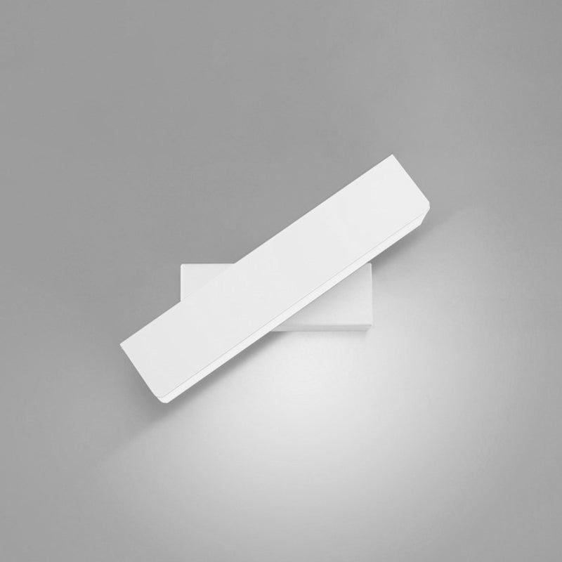 Lampada a parete a LED in ferro laccata in stile moderno rettangolare a parete rotabile per camera da letto