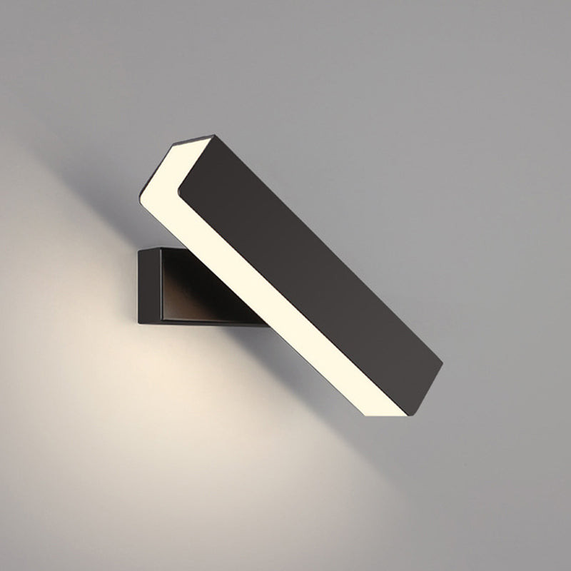 Lampada a parete a LED in ferro laccata in stile moderno rettangolare a parete rotabile per camera da letto