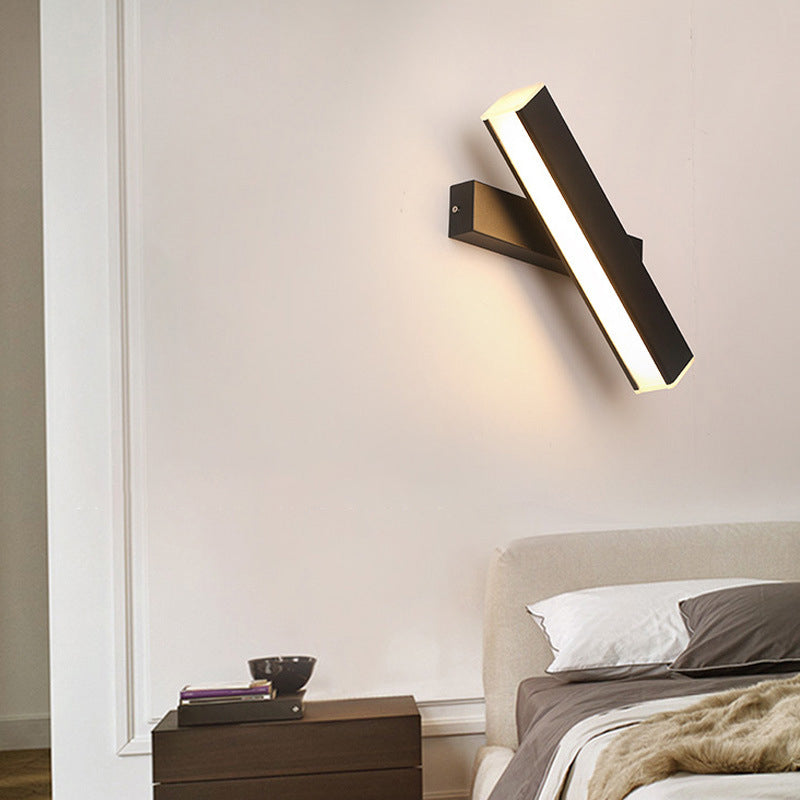 Acryl schwarzer LED -Wandleuchten im modernen prägnanten Stil Aluminium rechteckig rotierbare Wandlampe