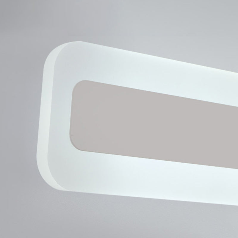 1-Light Linear Shade Wall Sconce Modern Simple Style Mirror Wall Lighting in Silver