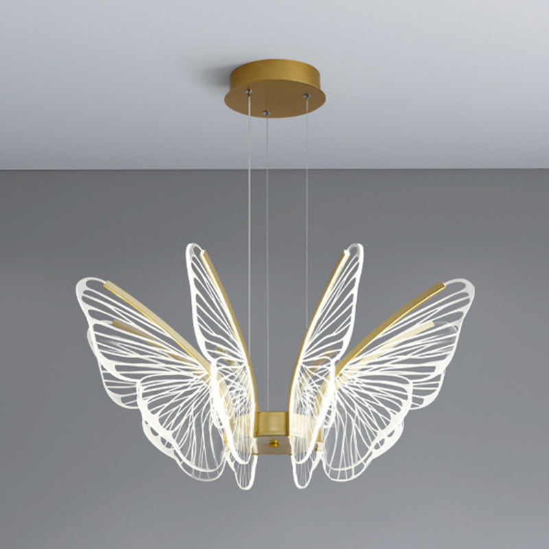 Modern Style Butterfly Ceiling Suspension Lamp Multi Lights Acrylic Hanging Lamp