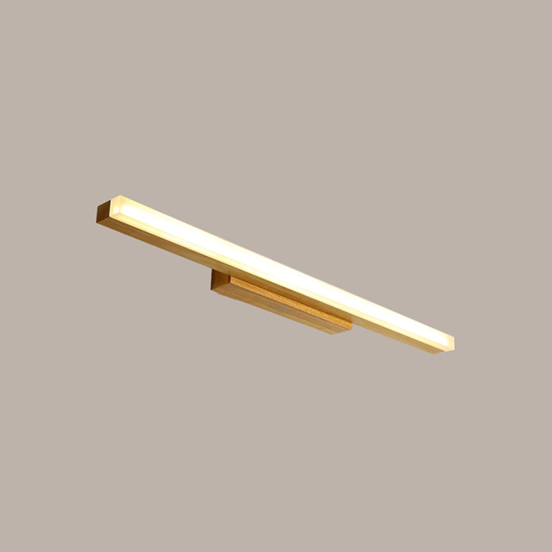 Metal Linear Shade Mirror Wall Lights Modern 1 Head Wall Mount Fixture in Brown