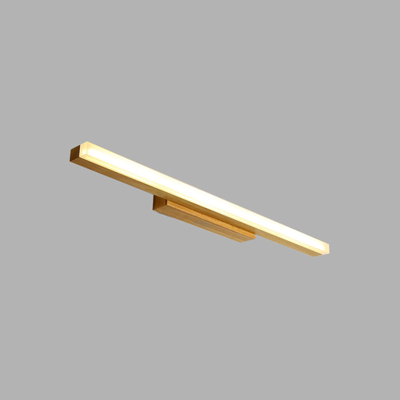 Metal Linear Shade Mirror Wall Lights Modern 1 Head Wall Mount Fixture in Brown