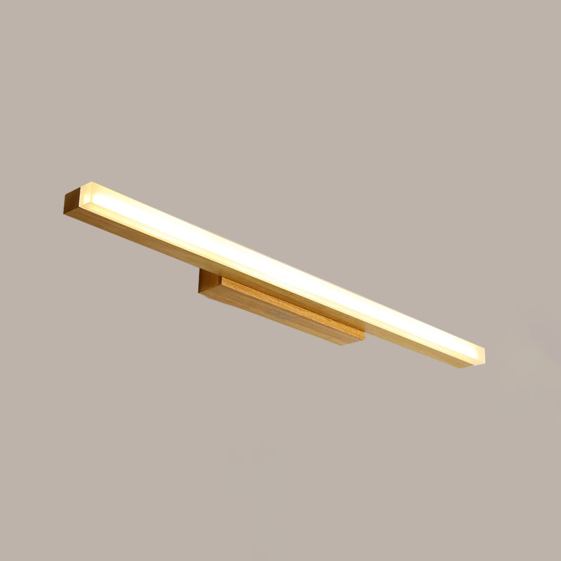 Metal Linear Shade Mirror Wall Lights Modern 1 Head Wall Mount Fixture in Brown