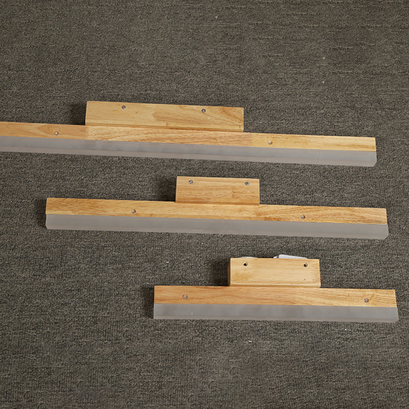 Metal Linear Shade Mirror Wall Lights Modern 1 Head Wall Mount Fixture in Brown