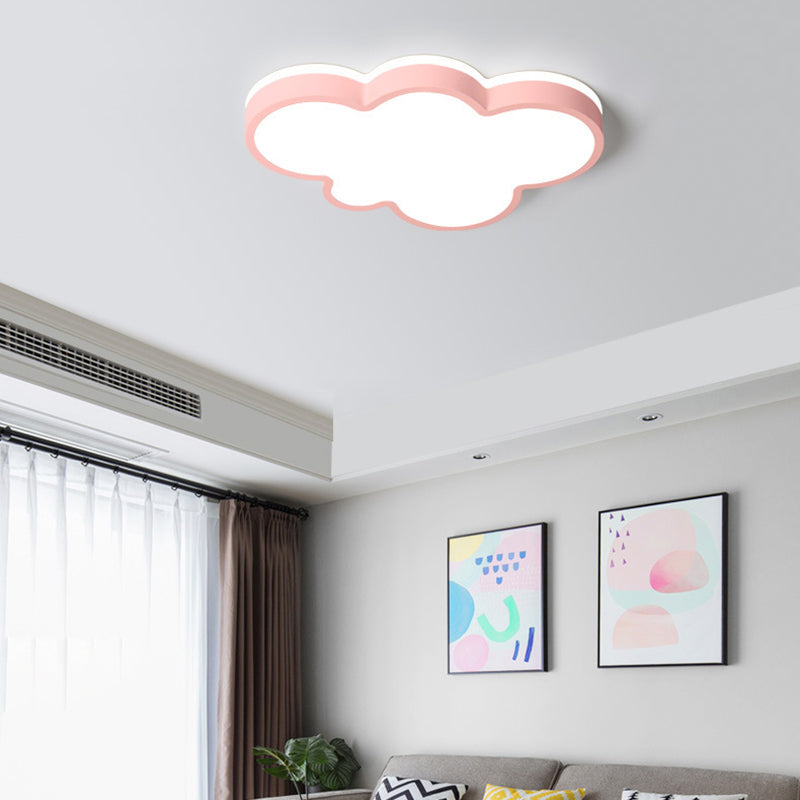 Lámpara de techo de macarrón de hierro forjado, montaje empotrado LED de nube acrílica, estilo nórdico moderno, para dormitorio