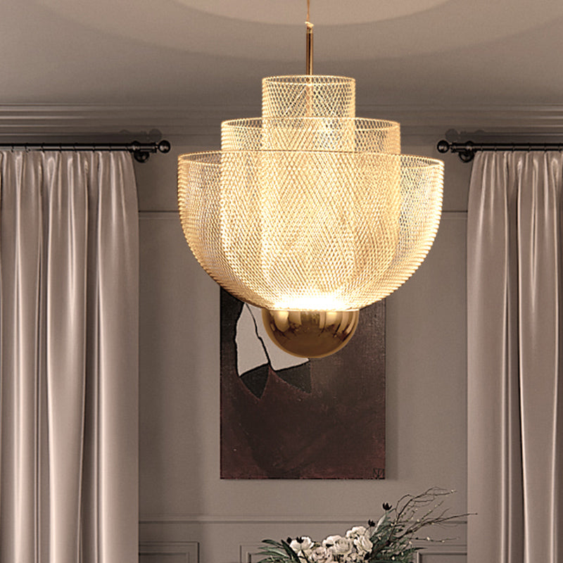 3-stufige minimalistische Käfighängung hängend, goldene Metallhängelampe für das Restaurant