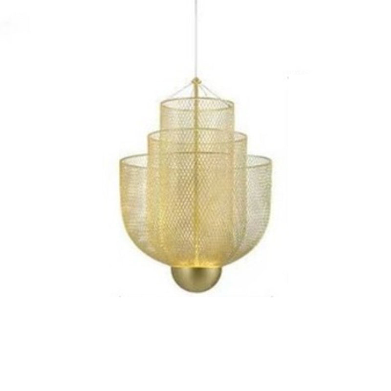 3-stufige minimalistische Käfighängung hängend, goldene Metallhängelampe für das Restaurant