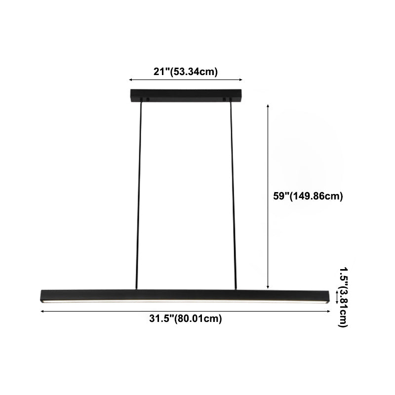 Lampada dell'isola a ciondolo lineare Lampada a pendente moderno a pendente moderno