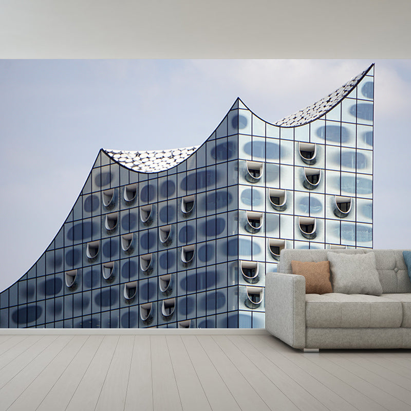 Modern Architecture Landscape Living Room Mural Wallpaper, Custom-Printed