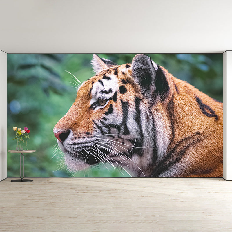 Tiger Jungle Animal Mural Decal Modern Mildew Resistant for Sitting Room