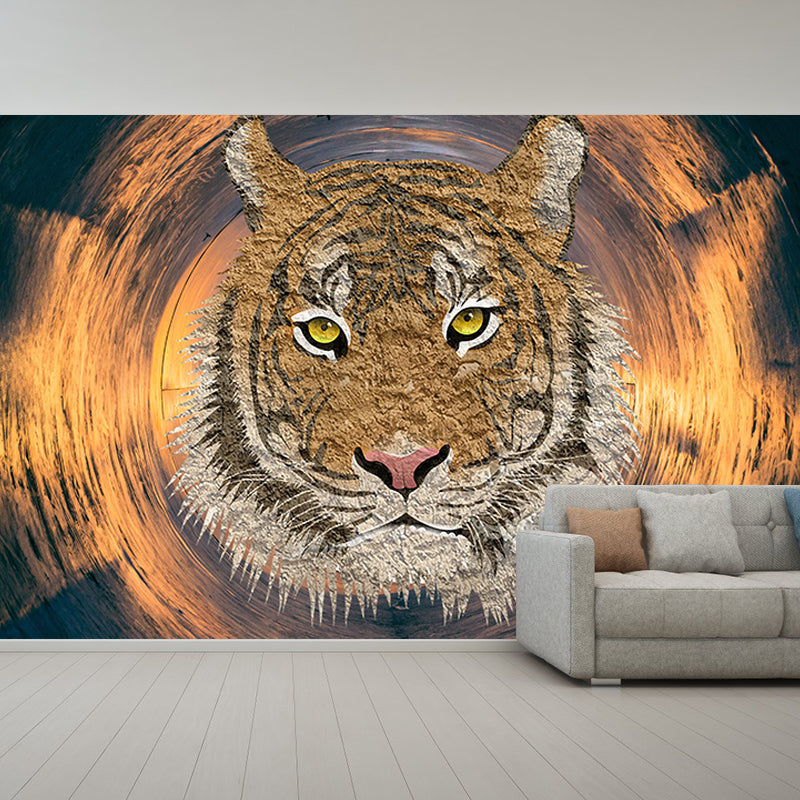 Illustration Tiger Wall Decal for Home Play Room Moisture Resistant, Made to Measure