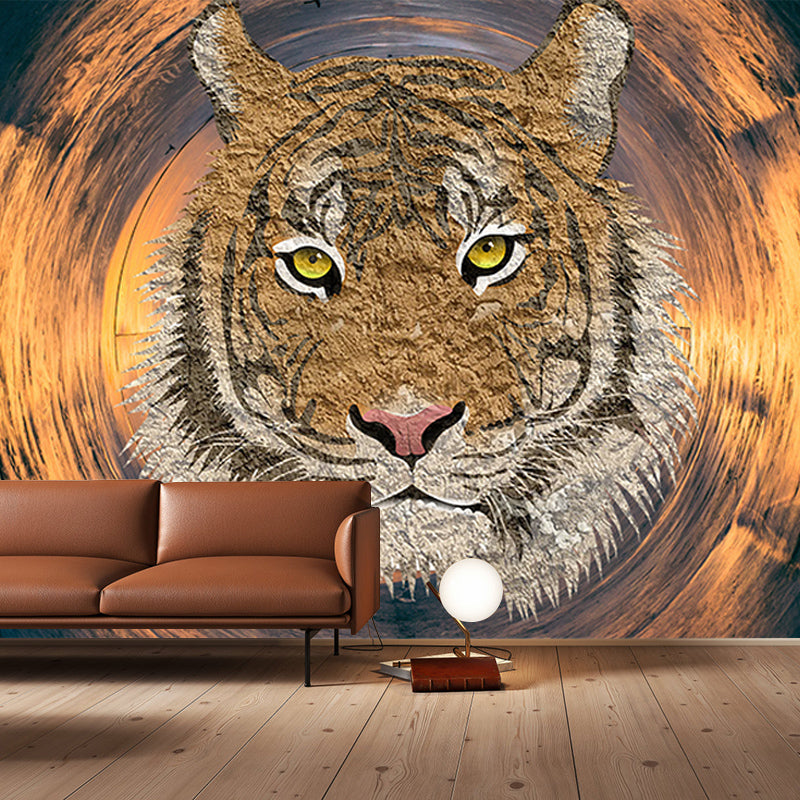 Illustration Tiger Wall Decal for Home Play Room Moisture Resistant, Made to Measure