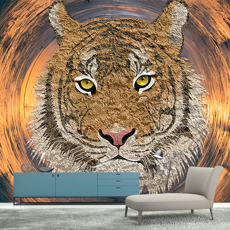 Illustration Tiger Wall Decal for Home Play Room Moisture Resistant, Made to Measure