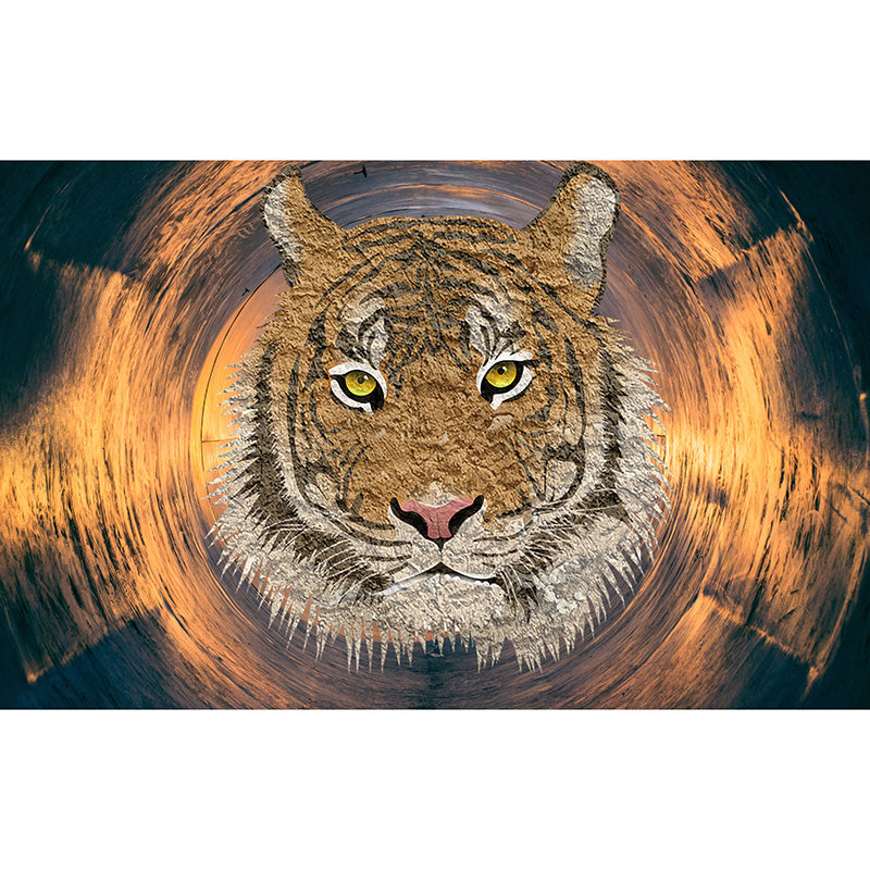 Illustration Tiger Wall Decal for Home Play Room Moisture Resistant, Made to Measure