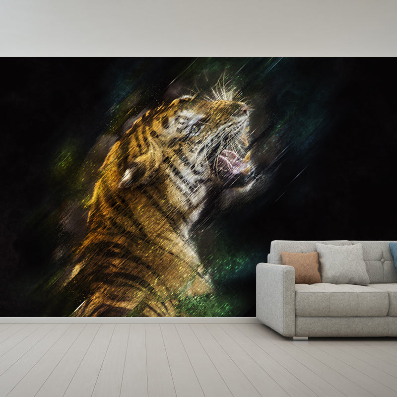 Illustration Tiger Wall Decal for Home Play Room Moisture Resistant, Made to Measure
