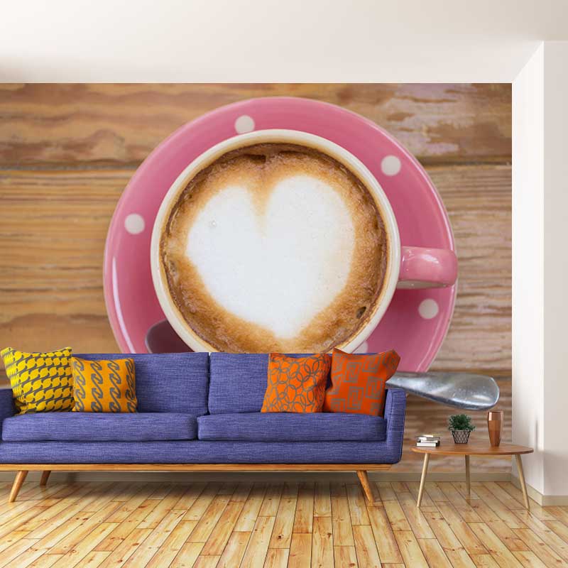 Full Size Coffee Mural Wallpaper Water Resistant Wall Covering for Coffee Shop