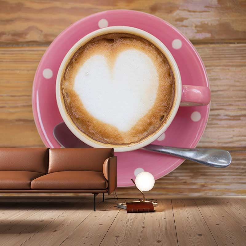 Full Size Coffee Mural Wallpaper Water Resistant Wall Covering for Coffee Shop
