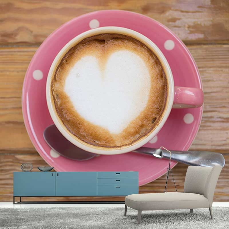 Full Size Coffee Mural Wallpaper Water Resistant Wall Covering for Coffee Shop