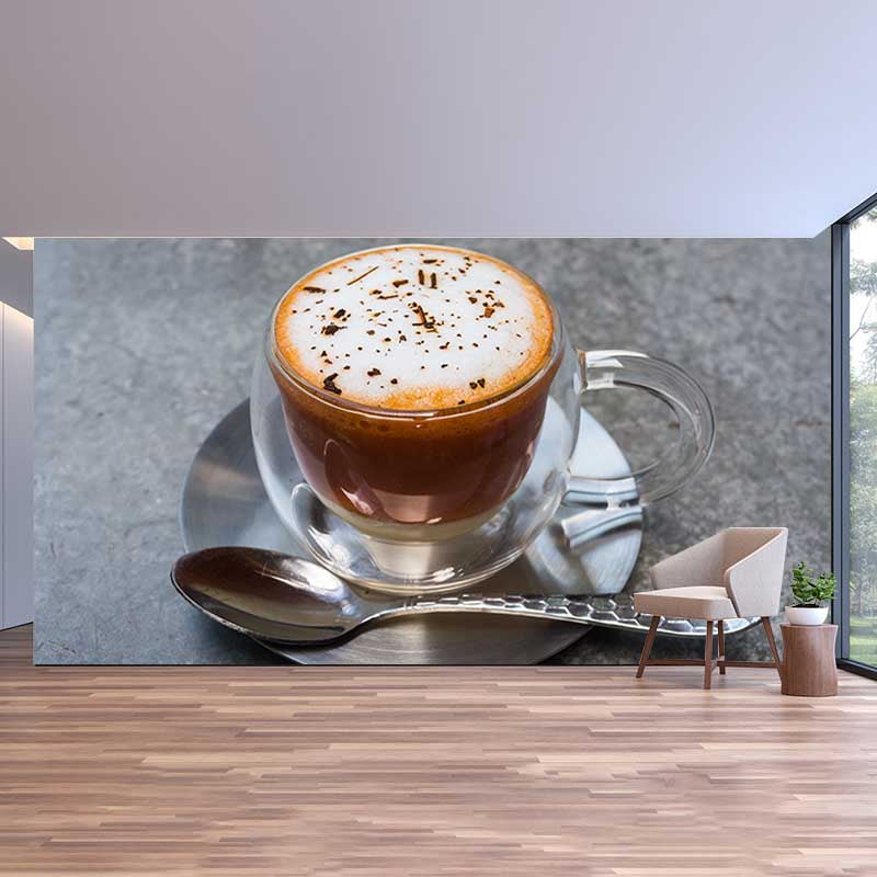 Full Size Coffee Mural Wallpaper Water Resistant Wall Covering for Coffee Shop