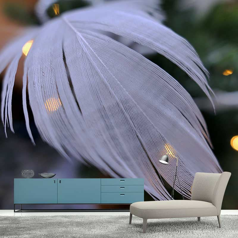 Feather Wall Mural Decal Girls' Bedroom Stain Resistant Wall Covering, Made to Measure