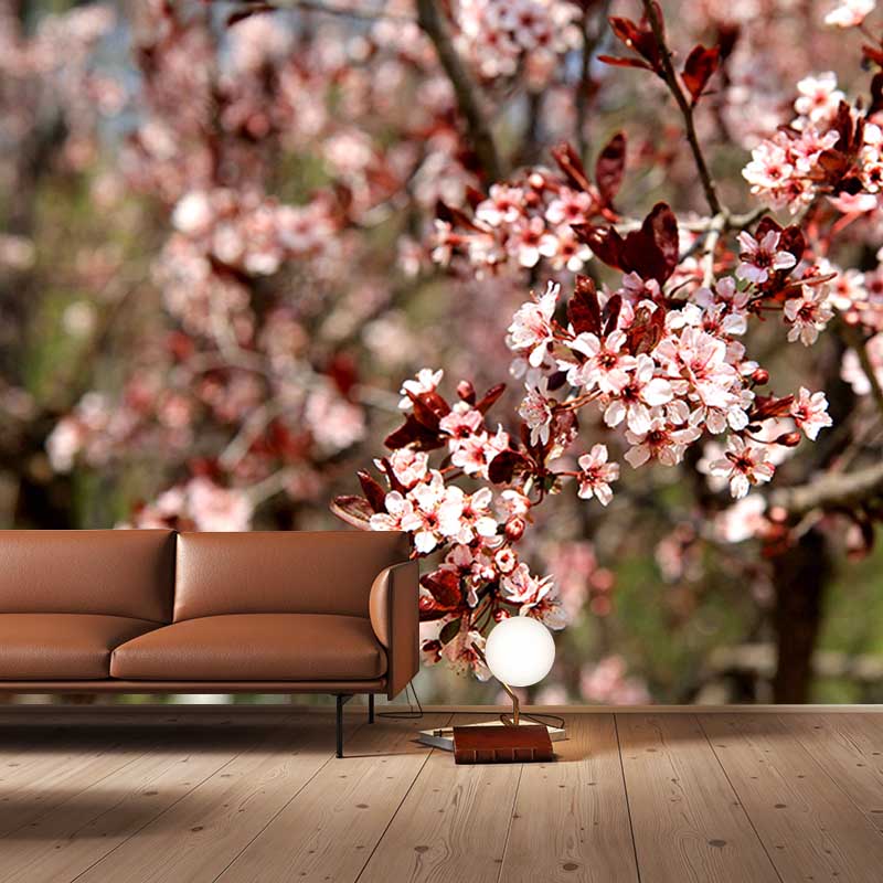 Chinese Style Blossom Flowers Wall Decals Waterproofing Mural, Custom Size