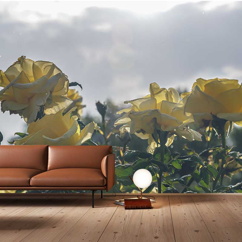 Elegant Rose Flower Mural Decal Girls' Bedroom Wall Covering, Personalized