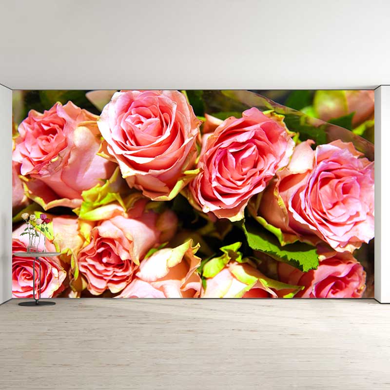 Elegant Rose Flower Mural Decal Girls' Bedroom Wall Covering, Personalized