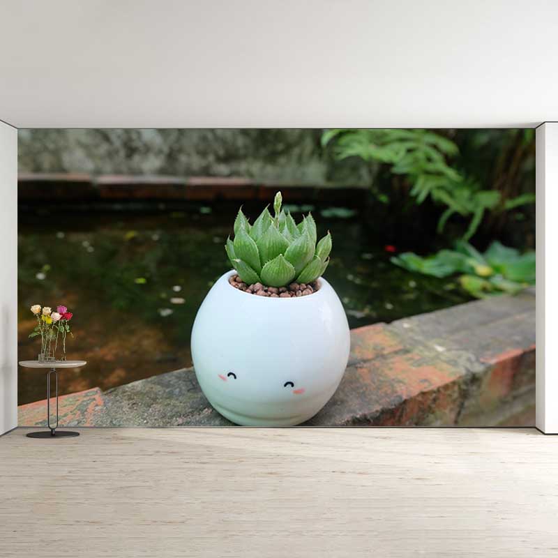 Green Plant Wall Mural for Study Room Home Decor, Personalized Size Available