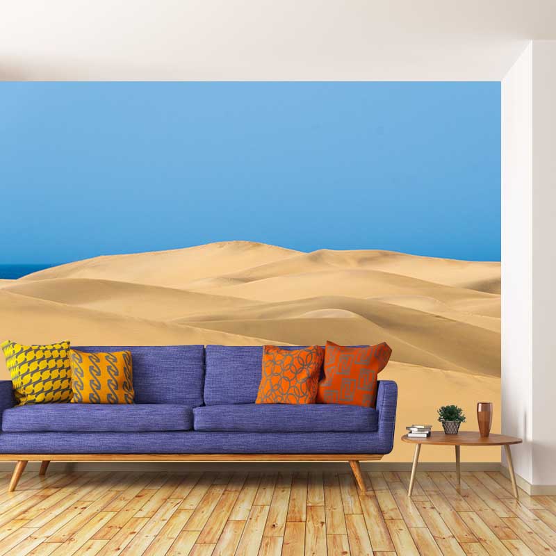 Desert Wall Mural Yellow Wall Covering for Sitting Room, Made to Measure