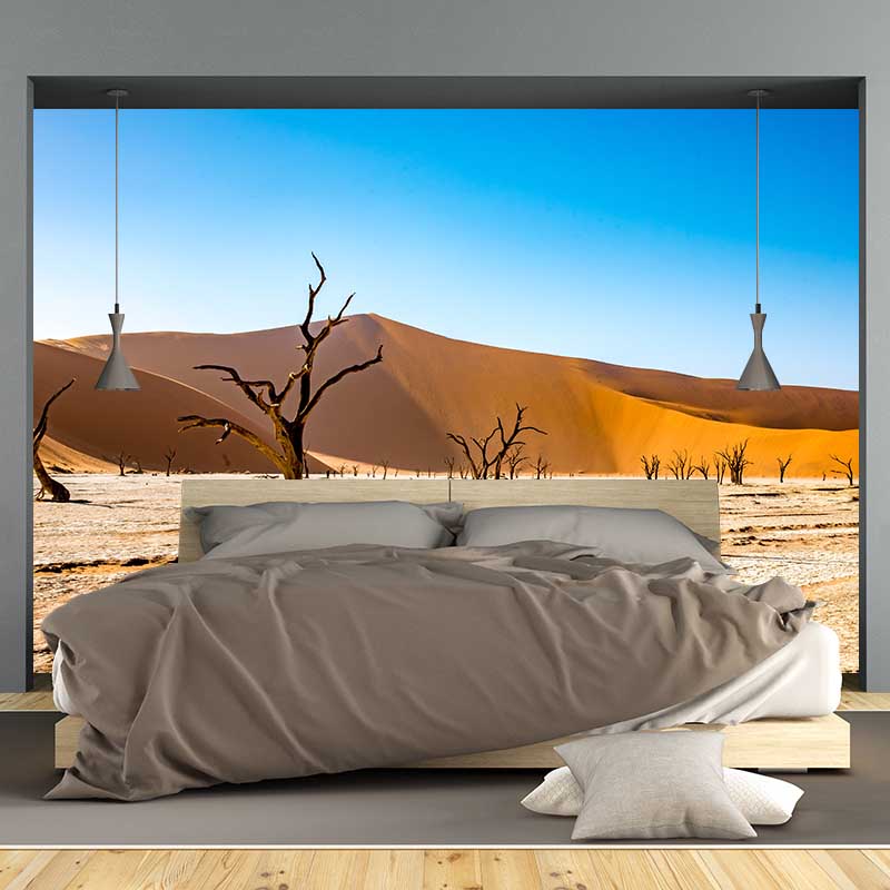 Desert Wall Mural Yellow Wall Covering for Sitting Room, Made to Measure